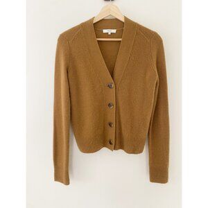 Vince 100% Cashmere Shrunken Button Cardigan Sweater Brown